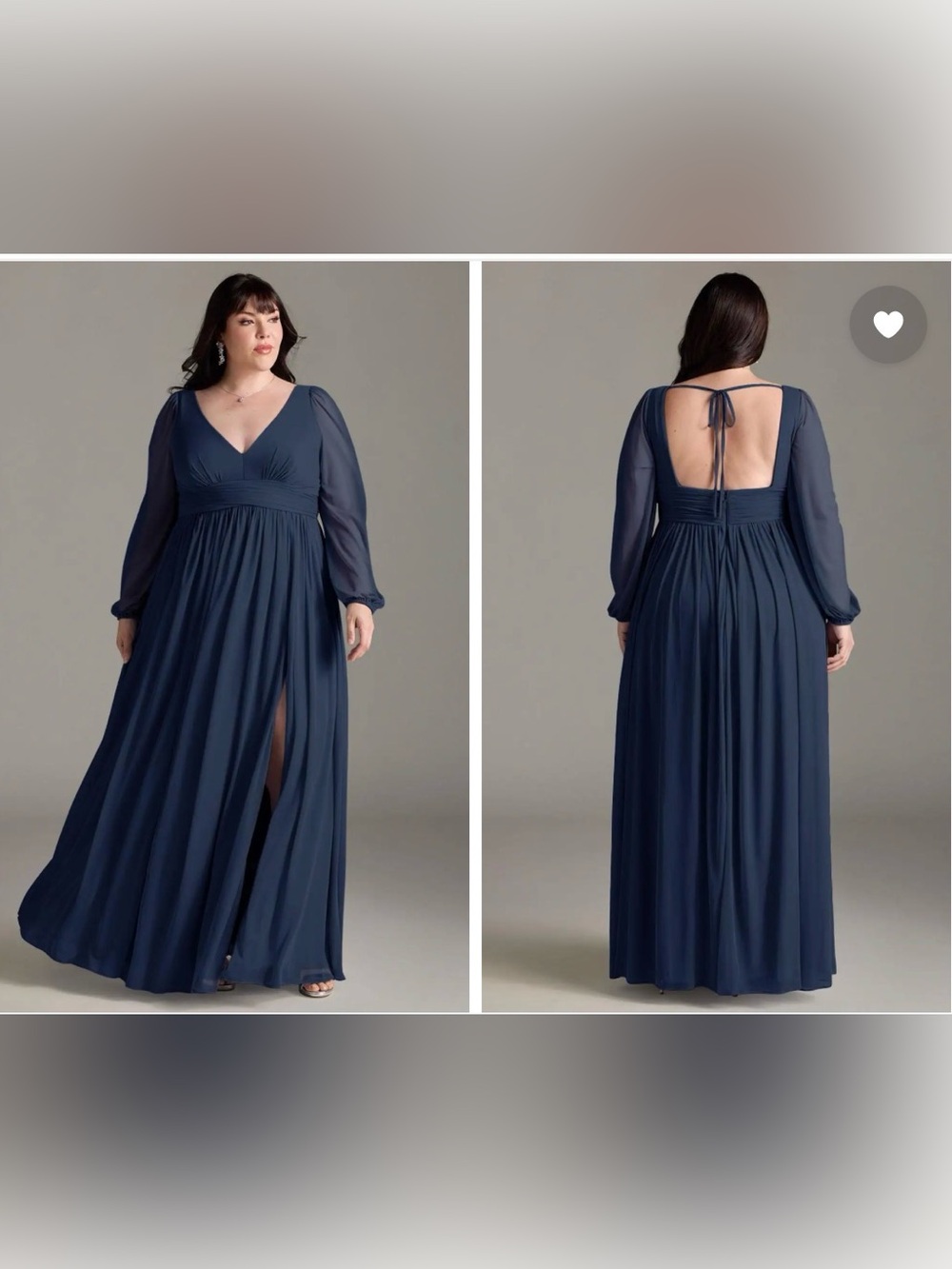 Norah Dress - A-Line V-Neck Long Sleeve Chiffon Dress